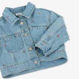 NAME IT-Girls Light Blue Cherry Denim Jacket | Childrensalon Outlet
