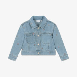 NAME IT-Girls Light Blue Cherry Denim Jacket | Childrensalon Outlet