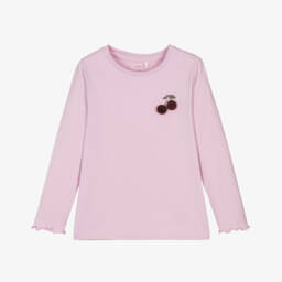 NAME IT-Girls Pink Cherry Pompom Knit Top | Childrensalon Outlet