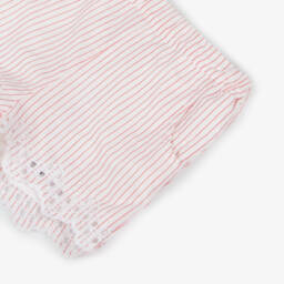 NAME IT-Girls Scarlet Stripe Cotton Cutwork Shorts | Childrensalon Outlet