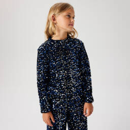 نيم إت-توب مخمل وترتر لون أسود | Childrensalon Outlet