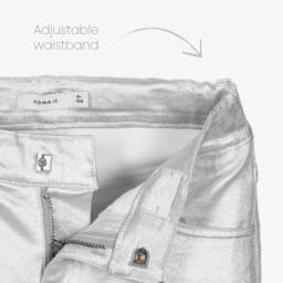 NAME IT-Girls Silver Metallic Straight-Leg Trousers | Childrensalon Outlet