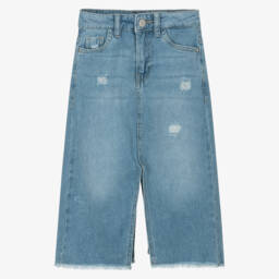 NAME IT-تنورة ميدي ناعمة من الدنيم الأزرق للبنات | Childrensalon Outlet