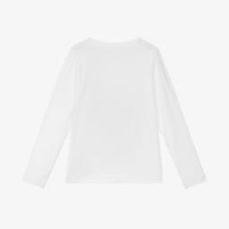 NAME IT-Girls White Glitter Heart Cotton Top | Childrensalon Outlet