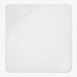 نانان-منشفة هودي قطن لون أبيض وزهري  (74سم) | Childrensalon Outlet