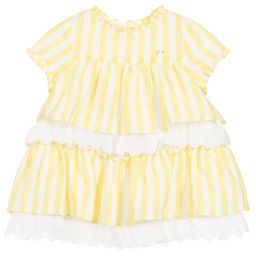 Nanos-Baby Girls Linen & Lace Dress  | Childrensalon Outlet
