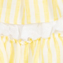 Nanos-Baby Girls Linen & Lace Dress  | Childrensalon Outlet