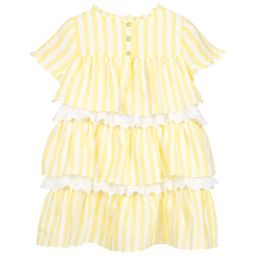 Nanos-Girls Linen & Lace Dress  | Childrensalon Outlet