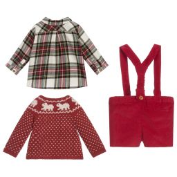 Nanos-Red 3 Piece Shorts Set | Childrensalon Outlet