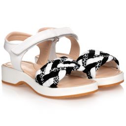 Naturino-Черно-белые кожаные сандалии | Childrensalon Outlet