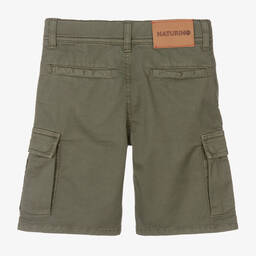 Naturino-Boys Green Cotton Twill Cargo Shorts  | Childrensalon Outlet