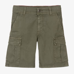 Naturino-Boys Green Cotton Twill Cargo Shorts  | Childrensalon Outlet