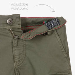 Naturino-Boys Green Cotton Twill Cargo Shorts  | Childrensalon Outlet