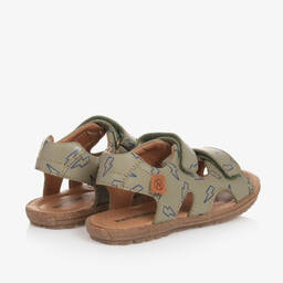 Naturino-Boys Khaki Green Leather Sandals | Childrensalon Outlet