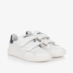 Naturino-Boys Leather Velcro White Trainers | Childrensalon Outlet