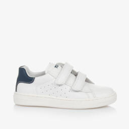 Naturino-Boys Leather Velcro White Trainers | Childrensalon Outlet