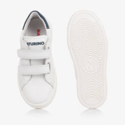 Naturino-Boys Leather Velcro White Trainers | Childrensalon Outlet