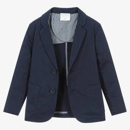Naturino-Boys Navy Blue Cotton Blazer | Childrensalon Outlet