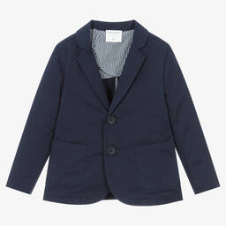 Naturino-Boys Navy Blue Cotton Blazer | Childrensalon Outlet
