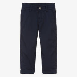 Naturino-Boys Navy Blue Cotton Trousers | Childrensalon Outlet