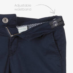 Naturino-Boys Navy Blue Cotton Trousers | Childrensalon Outlet