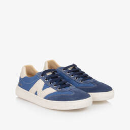 Naturino-حذاء رياضي جلدي بأربطة للأولاد بلون السماء | Childrensalon Outlet