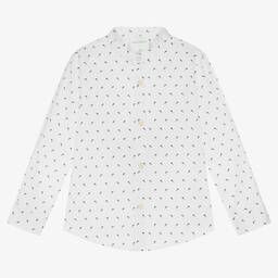 Naturino-Boys White Cotton Dolphin Shirt | Childrensalon Outlet