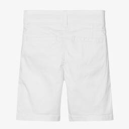 Naturino-Boys White Cotton Twill Chino Shorts  | Childrensalon Outlet