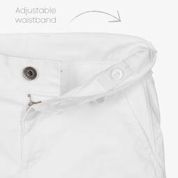 Naturino-Boys White Cotton Twill Chino Shorts  | Childrensalon Outlet