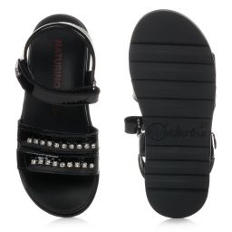 Naturino-Черные кожаные сандалии для девочек | Childrensalon Outlet