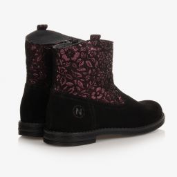 Naturino-Черно-розовые замшевые ботинки для девочек | Childrensalon Outlet