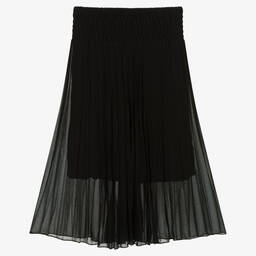 Naturino-Girls Black Pleated Chiffon Trousers | Childrensalon Outlet