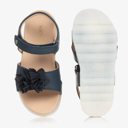 Naturino-Синие кожаные сандалии с цветами | Childrensalon Outlet