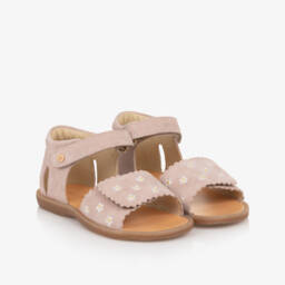 Naturino-Girls Blush Suede Daisy Footwear | Childrensalon Outlet