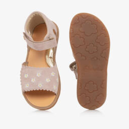Naturino-Girls Blush Suede Daisy Footwear | Childrensalon Outlet