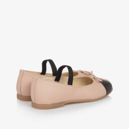 Naturino-Girls Leather Pink and Black Pumps | Childrensalon Outlet