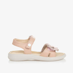 Naturino-Girls Pink Leather Ruffle Sandals | Childrensalon Outlet