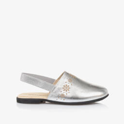Naturino-Girls Shimmer Leather Backless Loafers | Childrensalon Outlet