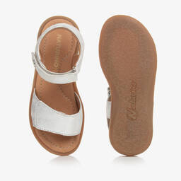 Naturino-Girls Silver Glitter Leather Sandals | Childrensalon Outlet
