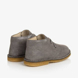 Naturino-Girls Silver Glittery Suede Boots | Childrensalon Outlet
