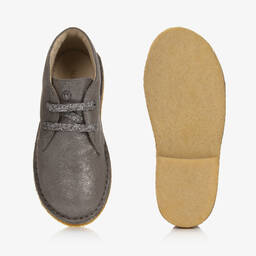 Naturino-Girls Silver Glittery Suede Boots | Childrensalon Outlet