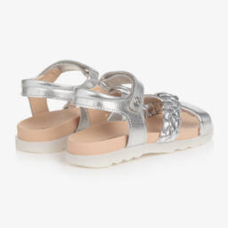 Naturino-Серебристые кожаные сандалии с плетением | Childrensalon Outlet