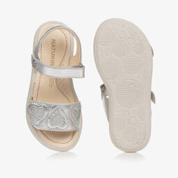 Naturino-Girls Silver Leather Sandals | Childrensalon Outlet