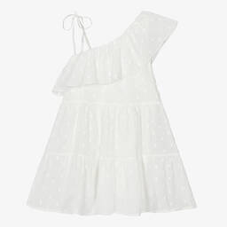 Naturino-Girls White Cotton Dress | Childrensalon Outlet