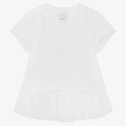 Naturino-Girls White Cotton Top | Childrensalon Outlet