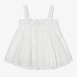 Naturino-Girls White Cotton Top | Childrensalon Outlet