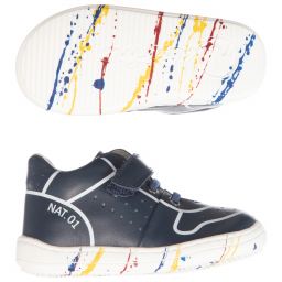 Naturino-Navy Blue Leather Trainers | Childrensalon Outlet