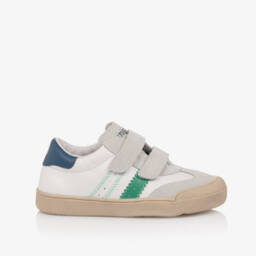 Naturino-Youth White & Green Leather Sneakers | Childrensalon Outlet
