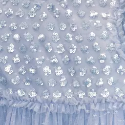 نيدل آند ثريد-فستان تول مطرز لون أزرق ليلكي مزين بترتر | Childrensalon Outlet