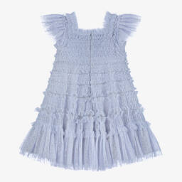 Needle & Thread-Girls Blue Shirred Tulle Dress | Childrensalon Outlet
